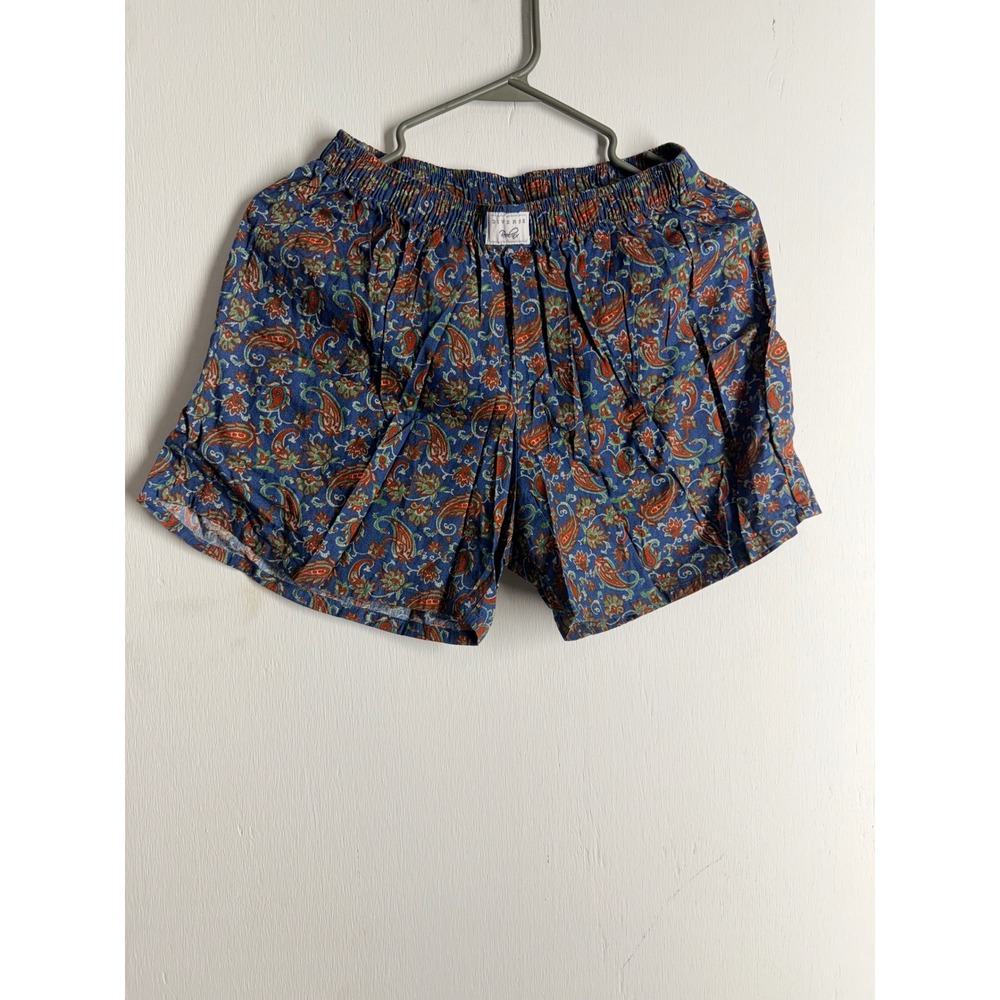 Diverse Relax Mens Paisley Cotton Pajama Shorts Blue Orange Size Large DCWBS01S
